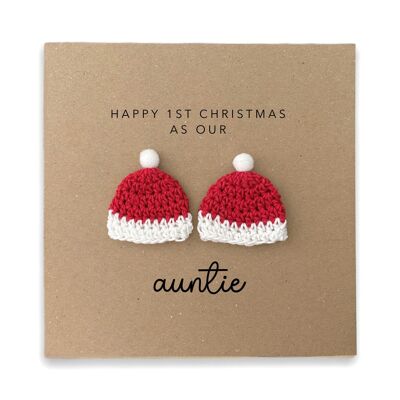 Happy First Christmas As Our Auntie Twins Christmas Card, Personalised Christmas Card For Auntie, Xmas Card, First Christmas, From Twins (SKU: CH029B)