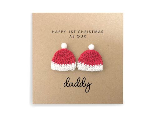 Happy 1st Christmas as my Daddy Card Twins, First Christmas Card for New Dad, Daddy First Christmas Card from Baby, Dad 1st Christmas Twins (SKU: CH025B)