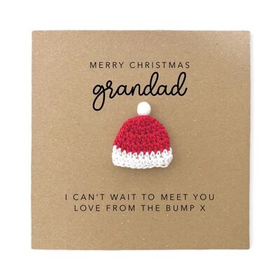 Merry Christmas Grandad to Be from Bump, Christmas Card For Grandad, Daddy To be Christmas Card, Cute Christmas Card From Bump, Grandad (SKU: CH010B)