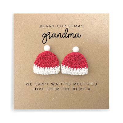 Feliz Navidad futura abuela de Bump Twins, linda tarjeta de Navidad para abuela, papá para ser tarjeta de Navidad, tarjeta de Navidad de Bump Twins (SKU: CH018B)