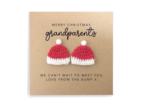 Merry Christmas Grandparents From Twin Bump, Cute Christmas Card For Grandparents, Daddy To be Christmas Card, Cute Christmas Card From Bump (SKU: CH020B)