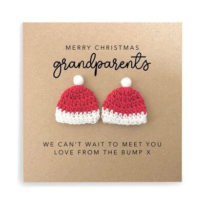 Feliz Navidad abuelos de Twin Bump, linda tarjeta de Navidad para abuelos, papá para ser tarjeta de Navidad, linda tarjeta de Navidad de Bump (SKU: CH020B)