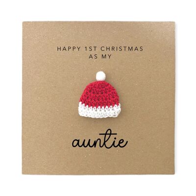 Frohes erstes Weihnachten als meine Tante Weihnachtskarte, personalisierte Weihnachtskarte für Tante, Weihnachtskarte, erstes Weihnachten, Ornament-Andenken (SKU: CH037B)