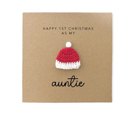 Happy First Christmas As My Auntie  Christmas Card, Personalised Christmas Card For Auntie, Xmas Card, First Christmas, Ornament keepsake (SKU: CH037B)