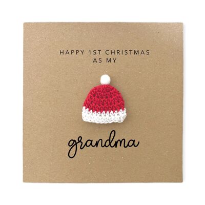 Grand-mère première carte de Noël, carte de Noël pour grand-mère, première carte de Noël pour grand-mère, carte de Noël grand-mère (SKU : CH050B)