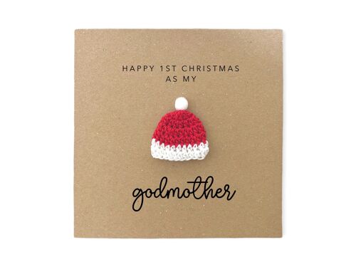 Christmas Card for Godmother,  1st Christmas Card for Godmother, First Christmas Card for Grodmother, Our 1st Christmas Godmother (SKU: CH046B)