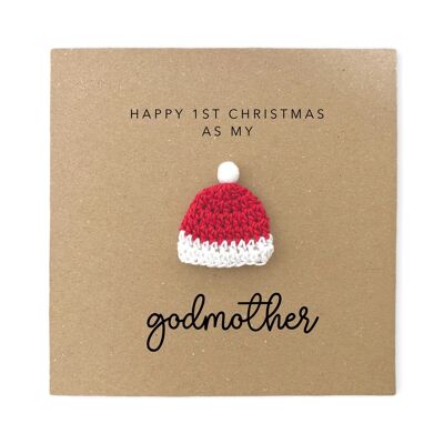 Christmas Card for Godmother,  1st Christmas Card for Godmother, First Christmas Card for Grodmother, Our 1st Christmas Godmother (SKU: CH046B)
