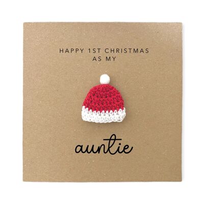 Feliz primera Navidad como tarjeta de Navidad de mi tía, tarjeta de Navidad personalizada para tía, tarjeta de Navidad, primera Navidad (SKU: CH051B)
