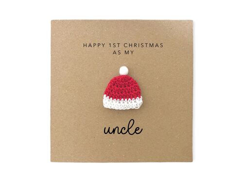 First Christmas as My Uncle Card, Card for New Uncle, 1st Christmas Card Uncle, Christmas Card for Uncle from Baby, From Nephew Christmas (SKU: CH052B)