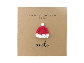 Premier Noël en tant que carte de mon oncle, carte pour nouvel oncle, 1ère carte de Noël oncle, carte de Noël pour oncle de bébé, de neveu Noël (SKU : CH052B)