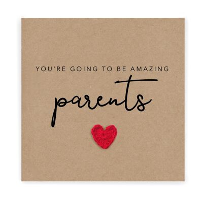New parents - Parents to be Card - Simple New Baby Card for new parents from friend - Handmade Card for new mum and dad - Send to recipient (SKU: NB035B)