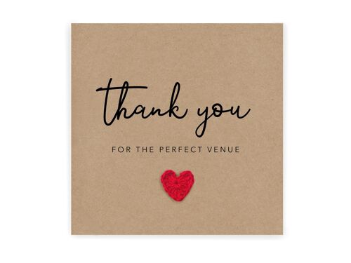 Thank You For Our Perfect Venue, Wedding Venue Thank You Card, Simple Thank You Card, Wedding Reception Thank You, Priest, Vicar (SKU: WC034B)