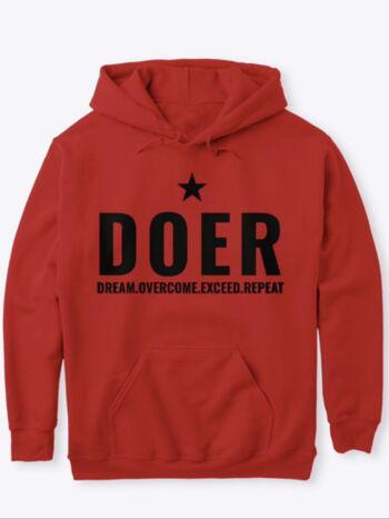 DOER STAR HOODIE - ROUGE FEU - A21 2