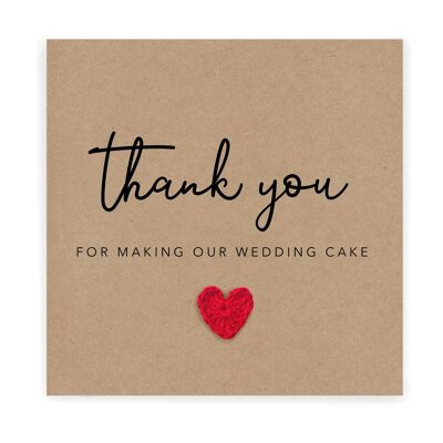 Merci d'avoir fait notre gâteau de mariage, carte de remerciement, simple, merci de mariage, gâteau de mariage merci, carte de mariage, merci (SKU : WC033B)