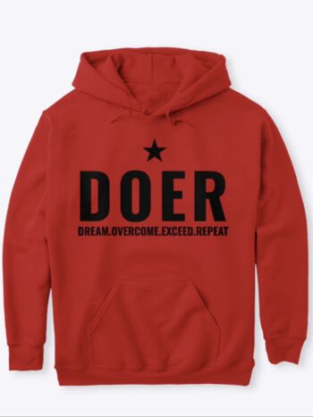 DOER STAR HOODIE - FIRE RED - FEED THE HUNGRY
