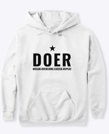 DOER STAR HOODIE - BLANC - FEED THE HUNGRY