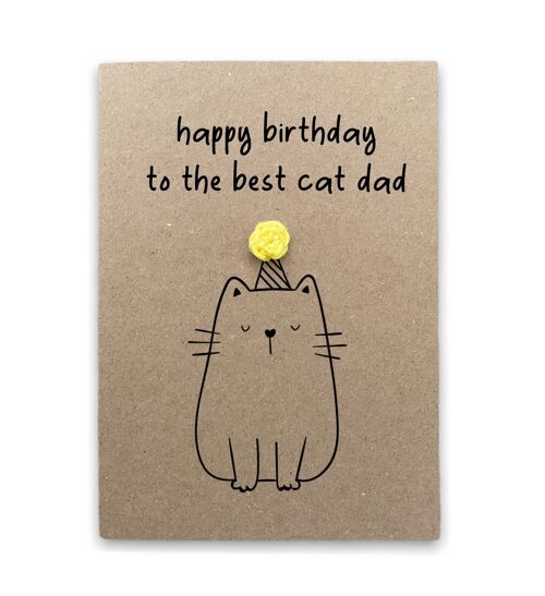 Funny Birthday Cat Dad Card  - Best Cat Mum - Card from Cat / Pet  - Birthday Card for Cat Dad Father - Humour Cute Card for Her - From Cat (SKU: BD159B)