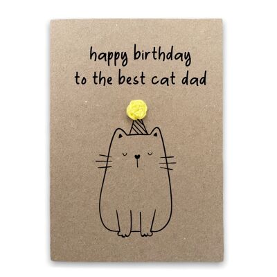 Divertente compleanno gatto papà carta - migliore mamma gatto - carta da gatto / animale domestico - biglietto di compleanno per gatto papà padre - umorismo carino carta per lei - dal gatto (SKU: BD159B)