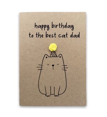 Carte d'anniversaire amusante pour papa chat – Meilleure maman chat – Carte de chat/animal de compagnie – Carte d'anniversaire pour père papa chat – Carte mignonne humoristique pour elle – Du chat (SKU : BD159B)