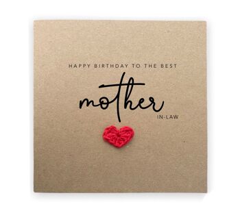 Joyeux anniversaire à la meilleure belle-mère Anniversaire simple pour mère maman - carte de belle-fille - Carte faite à la main - Envoyer au destinataire (SKU : BD167B)