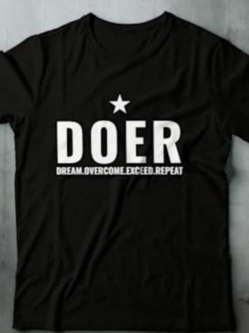 DOER STAR TEE- BLACK - FEED THE HUNGRY