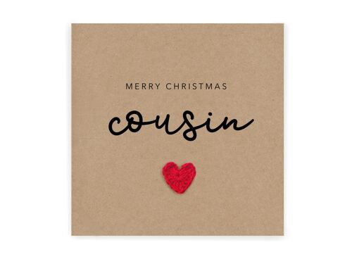 Merry Christmas cousin - Simple Christmas card Cousin - Christmas Card from auntie - Christmas Card Rustic Card for Her cousin simple (SKU: CH008B)