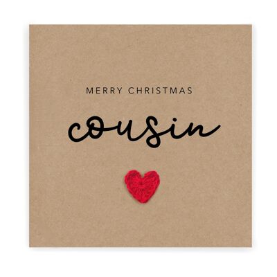 Merry Christmas Cousin – Einfache Weihnachtskarte Cousin – Weihnachtskarte von Tante – Rustikale Weihnachtskarte für ihre Cousine (SKU: CH008B)