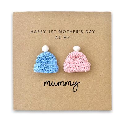 Carte Happy 1st Mothers Day to Twins, First Mothers Card for mum, Mothers from baby, Mothers Day Mum Card 1st Mothers Day Card for Mum, Twins (SKU: MD063B)