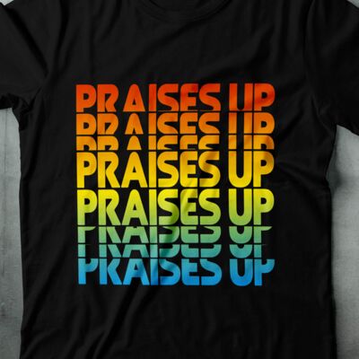 KIDS PRAISES UP TEE - BLACK - FEED THE HUNGRY
