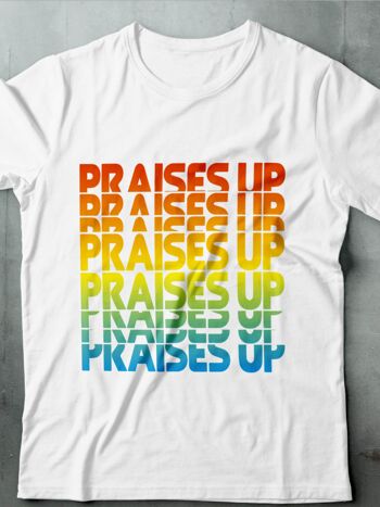 KIDS PRAISES UP TEE - BLANC - A21 1