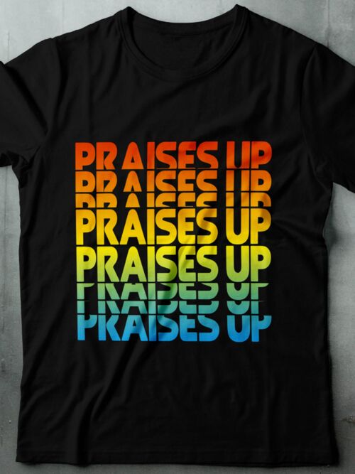 PRAISES UP TEE- BLACK - FEED THE HUNGRY