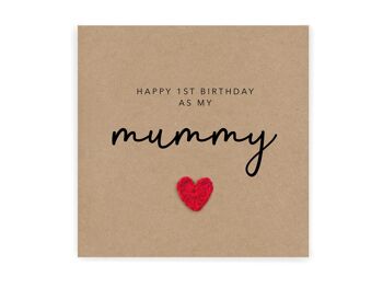 Joyeux 1er anniversaire comme ma maman - Carte d'anniversaire simple pour maman de bébé fils fille - Carte faite à la main pour elle - Envoyer au destinataire (SKU : BD033B)