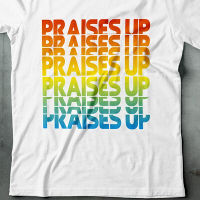 PRAISES UP TEE- WHITE - FEED THE HUNGRY