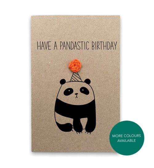 Funny Panda birthday card Pun Card - happy panda birthday- Funny pun card  - Card for her - Send to recipient - Message inside (SKU: BD152B)