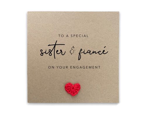 Sister & Fiancé Engagement Card, Engagement Card for Sister, Happy Engagement from Mum Card, Congratulations Engagement Card, Sister Card (SKU: WC022B)