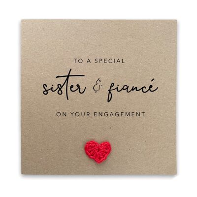 Verlobungskarte für Schwester & Verlobte, Verlobungskarte für Schwester, Happy Engagement from Mum Card, Glückwunsch-Verlobungskarte, Sister Card (SKU: WC022B)