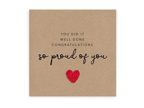 You Did It, Well Done, Congratulations, So Proud Of You Card, New Job Card, Passed Exams Card, New House Card, Proud Of You Card, You Did It (SKU: NJ019B)