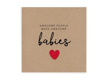 Carte de bébé pour les nouveaux parents, carte de nouveau bébé, carte de maman à être, carte de douche de bébé, carte de grossesse, bébé fille, bébé garçon, carte pour nouveau bébé (SKU : NB098B)