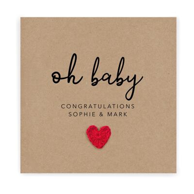 Félicitations aux parents pour être carte de grossesse avec personnalisation, carte de grossesse pour maman et papa à être, avoir une carte de bébé (SKU : NB097B)