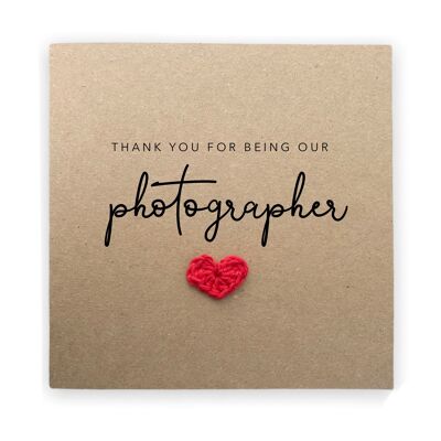 Merci d'être notre photographe, carte de remerciement de mariage, cadeau de photographe de mariage, carte de remerciement de mariage, simple (SKU : WC002B)