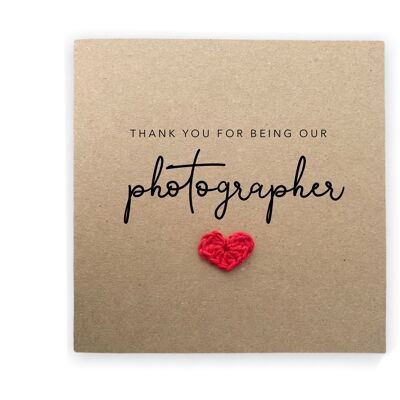 Thank You For Being Our Photographer, Wedding Party Thank You Card, Wedding Photographer Gift, Wedding Thank You Card, Simple (SKU: WC002B)
