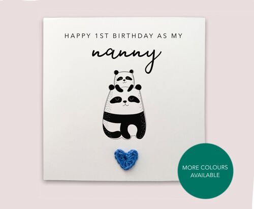 Happy 1st Birthday As My Grandma, First Birthday As My Grandma Card, First Birthday Card, Elephant Birthday Card, Cute Birthday Card (SKU: BD168W)