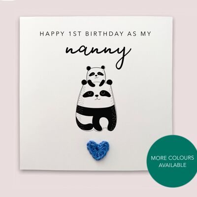 Happy 1st Birthday As My Grandma, First Birthday As My Grandma Card, First Birthday Card, Elephant Birthday Card, Cute Birthday Card (SKU: BD168W)