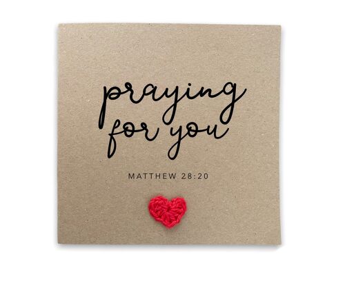 Christian Praying For Your thinking of you  Simple sympathy Card for her - Handmade Bereavement Christian Bible Verse - Send to recipient (SKU: SC2B)