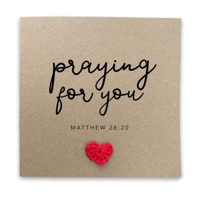 Christian Praying For Your thinking of you  Simple sympathy Card for her - Handmade Bereavement Christian Bible Verse - Send to recipient (SKU: SC2B)