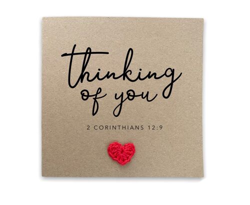 Christian thinking of you Card-  Simple sympathy Card for her - Handmade Breavement Corinthians  Christian Bible Verse - Send to recipient (SKU: SC7B)