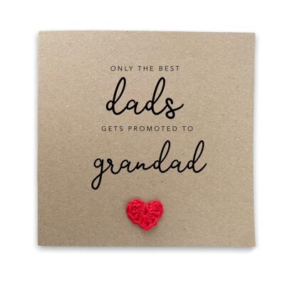 Pregnancy Announcement Card, Baby Announcement Card, Surprise Baby Reveal, Only the best dad gets promoted to Grandad, New Granddad (SKU: NB010B)