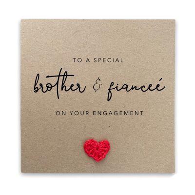Bruder & Verlobte Verlobungskarte, Verlobungskarte für Bruder, glückliche Verlobung von Geschwisterkarte, Glückwunsch-Verlobungskarte (SKU: WC023B)