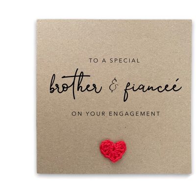 Brother & Fiancée Engagement Card, Engagement Card for Brother, Happy Engagement from Sibling Card, Congratulations Engagement Card (SKU: WC023B)