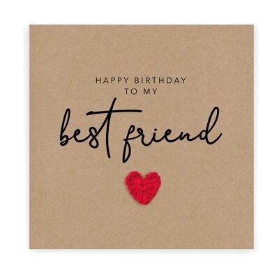 Joyeux anniversaire à mon meilleur ami, carte d'anniversaire simple pour un ami, carte d'anniversaire pour un ami, joyeux anniversaire ami, carte d'anniversaire Bestie (SKU : BD169B)